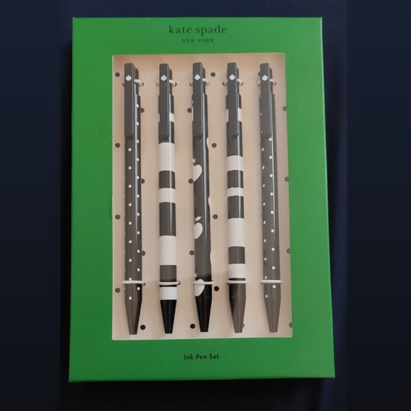 Kate Spade Dots & Stripes Click Pen Set - Picture 1 of 5